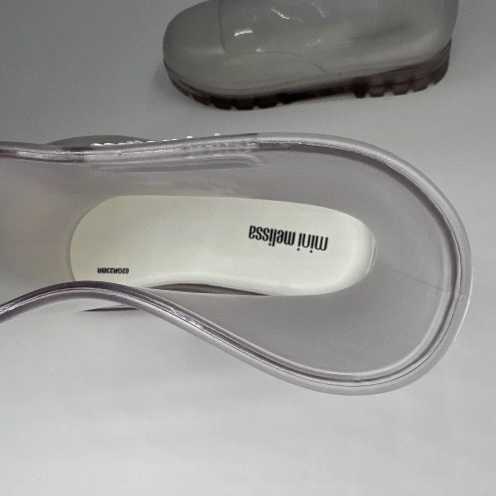 Mini Melissa‎ Kids Size 10 Translucent Clear Welly Wellington Rain Boots